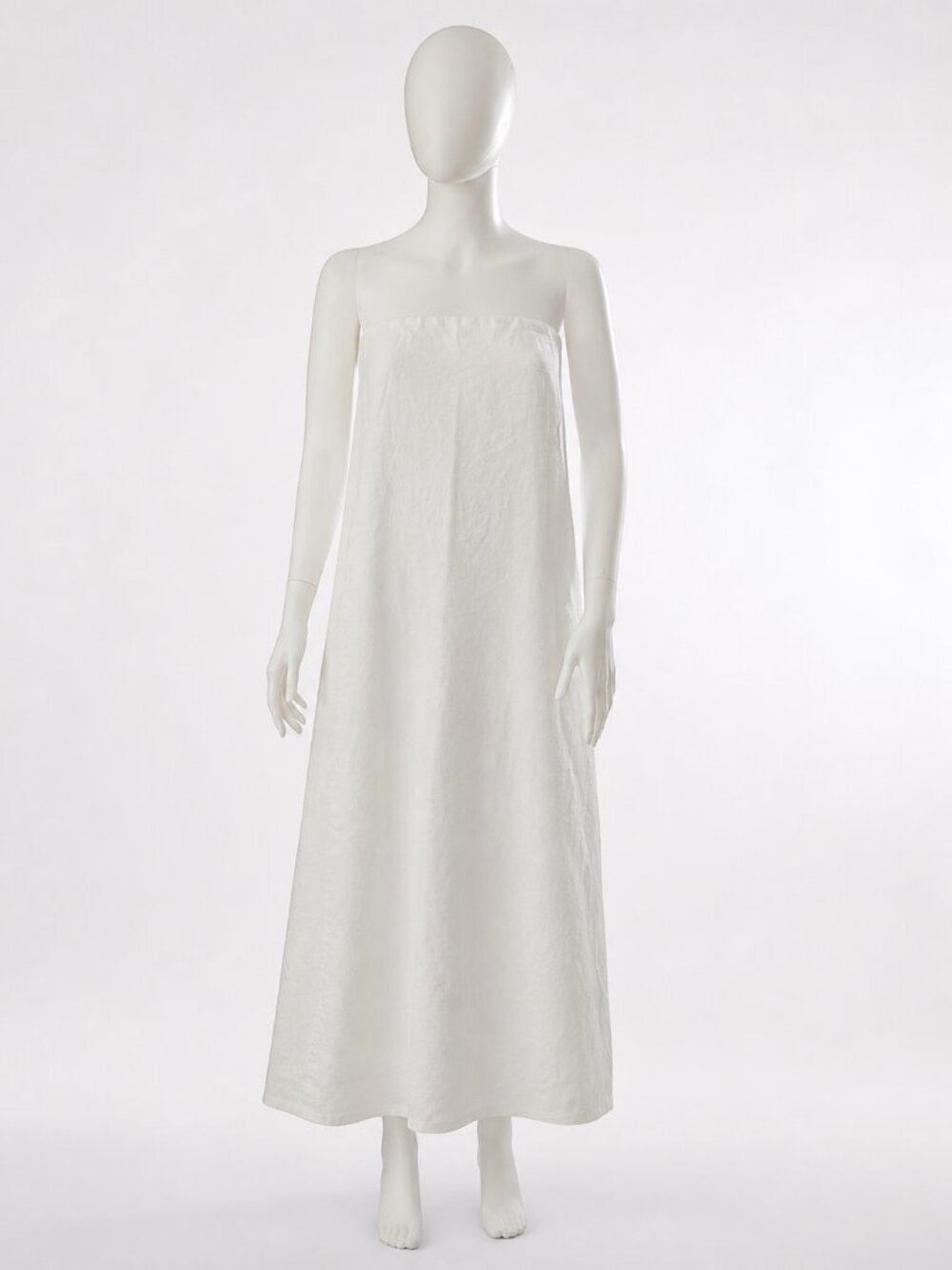 Quince 100% Linen Strapless White Maxi Dress Large